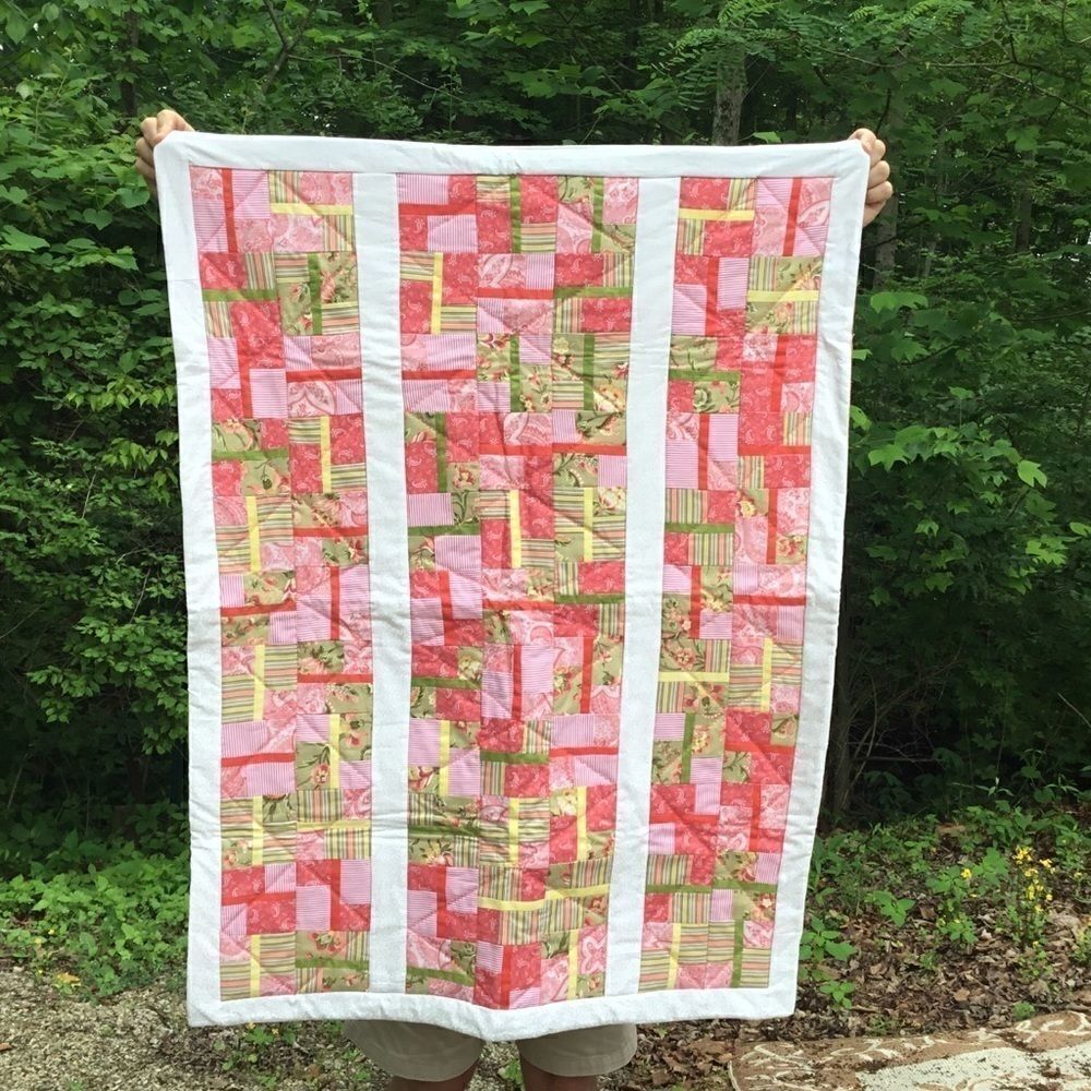 NWT Hand Crafted Orange, Yellow & Greens Quilt